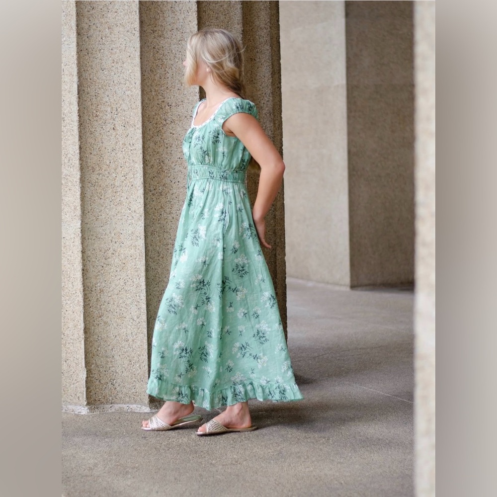 Avaire Boutique, In Loom, Mint Floral Midi Dress - Picture 3 of 11